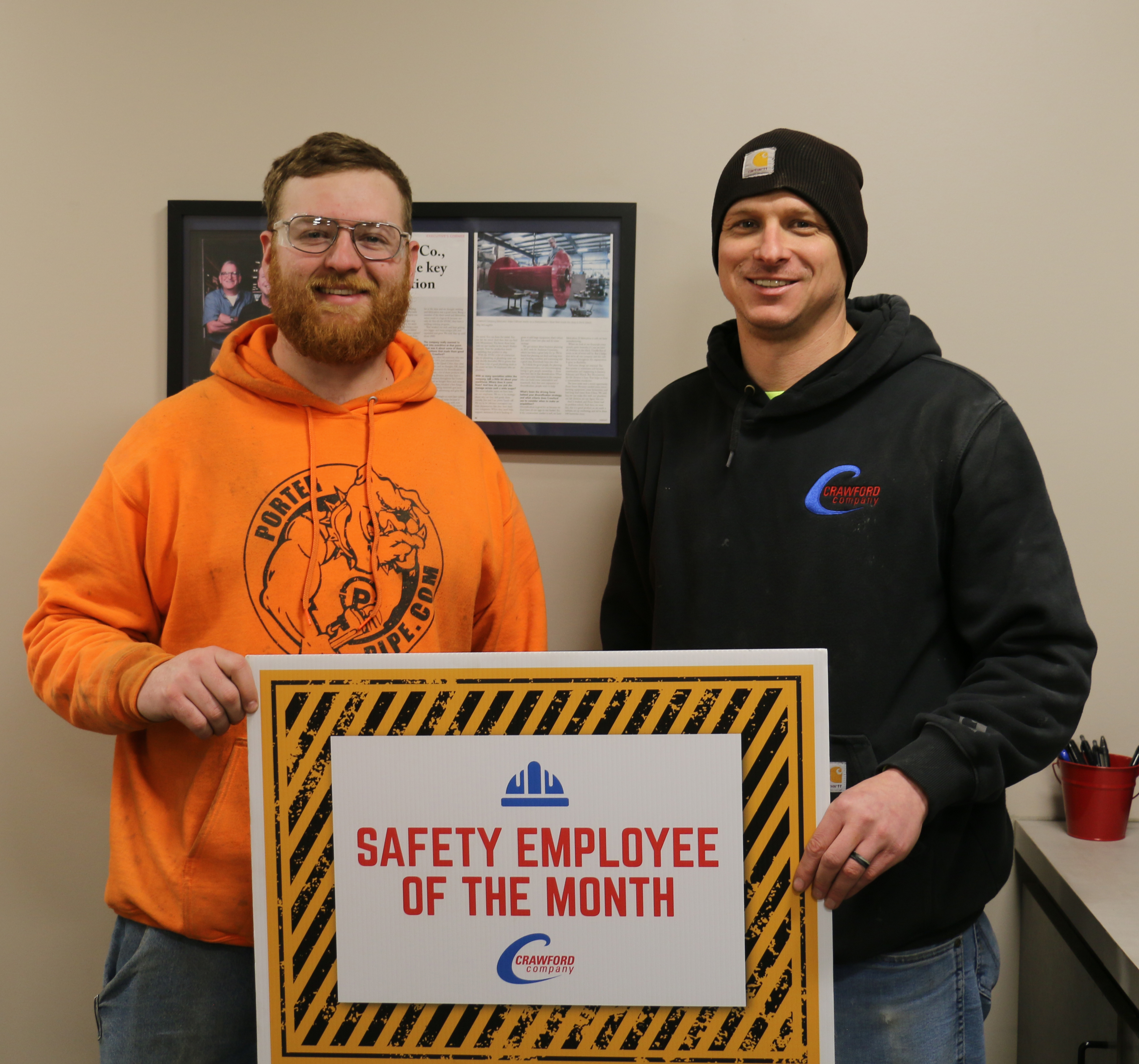 Doug claeys and alex ferguson february safety award recipients